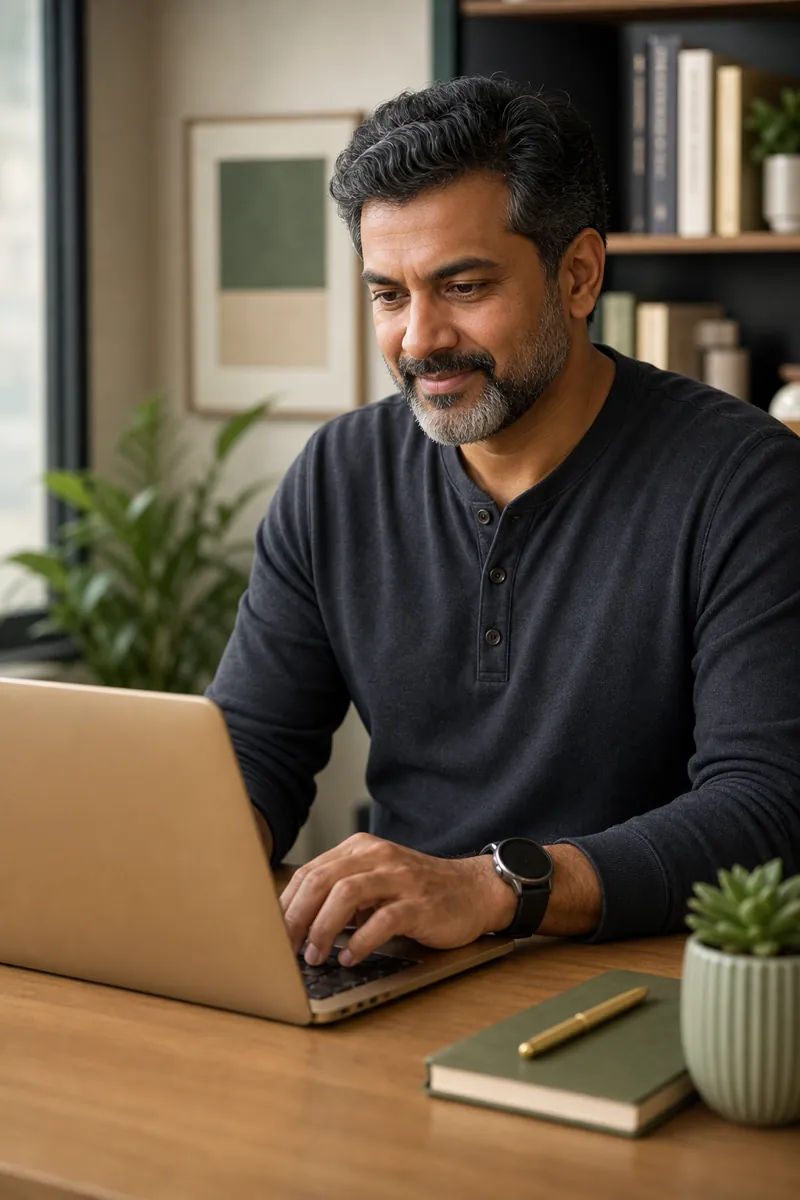 A Sidekick engineer at his desk