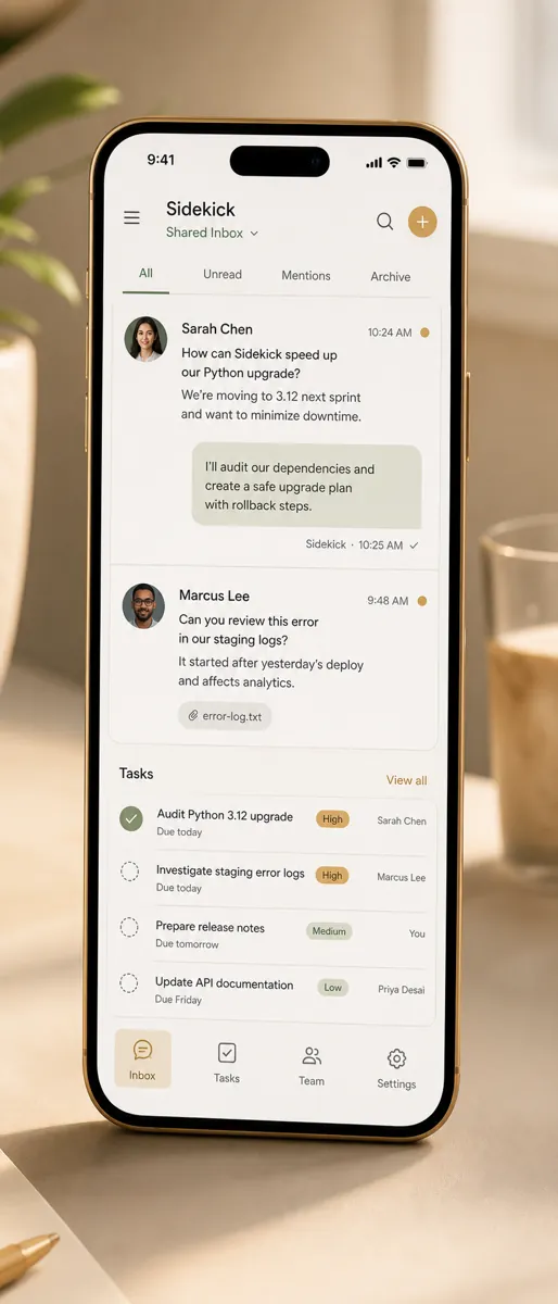 The shared Sidekick inbox