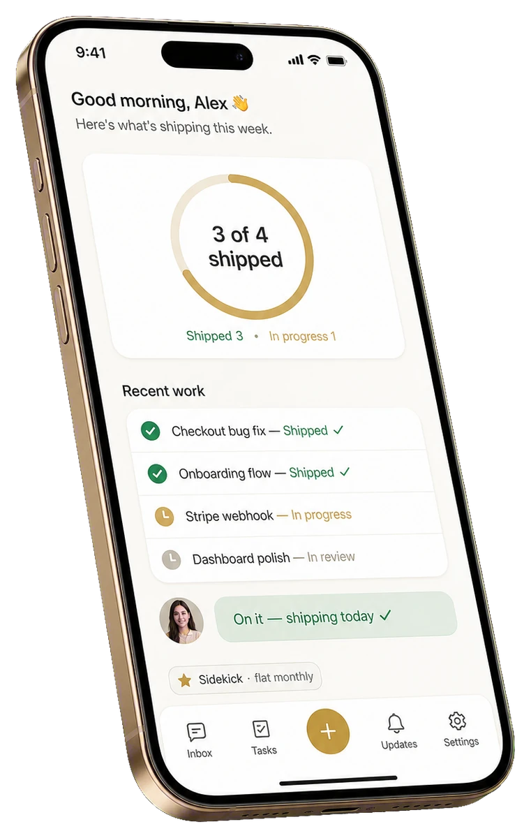 The Sidekick client app — this week's shipped work
